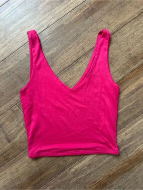 Sincerely Jules Hot Pink V-Neck Crop Tank